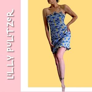 Lilly Pulitzer Butterfly strapless dress size 2